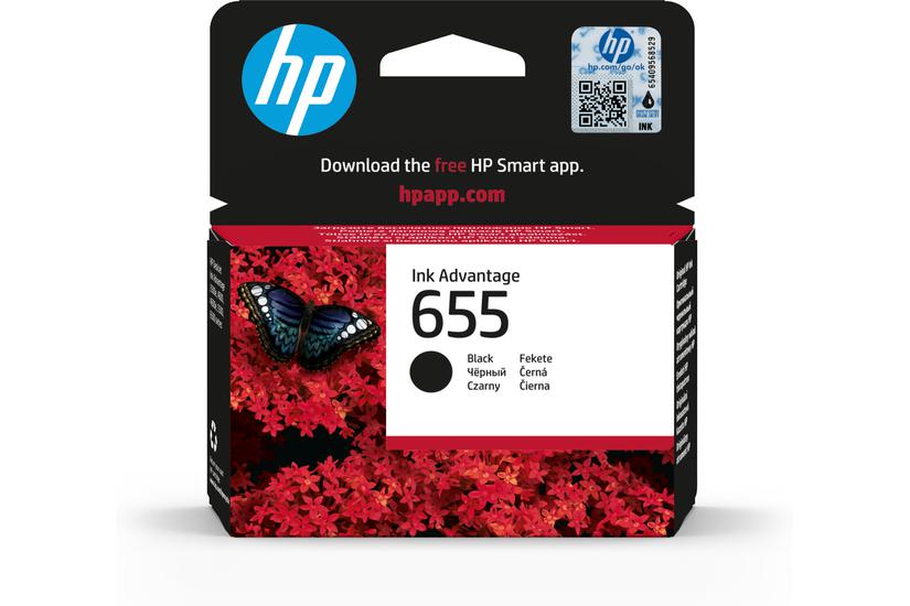 HP 655 - svart - original - Ink Advantage - bl&auml;ckpatron
