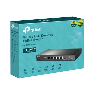 TP-Link TL-SG105PP-M2 netværksswitch Ikke administreret Gigabit Ethernet (10/100/1000) Strøm over Ethernet (PoE) Sort