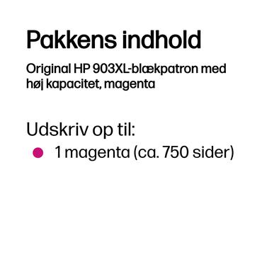 HP Original 903XL-blækpatron med høj kapacitet, magenta