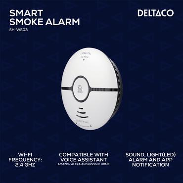 DELTACO SMART HOME SH-WS03 - røgalarmdetektor - 802.11b/g/n - hvid