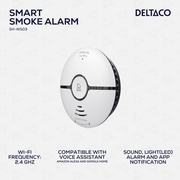 DELTACO SMART HOME SH-WS03 - røgalarmdetektor - 802.11b/g/n - hvid