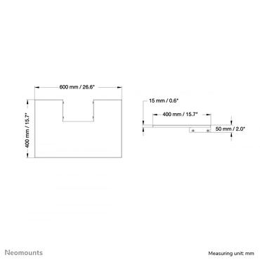 Neomounts PLASMA-M2500LAPSHELF komponenter til montering - for bærbar PC - sort