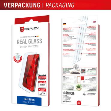 Displex Screen Protector (10H) for Samsung Galaxy S24/S25, Eco Mounting Frame, scratch resistant