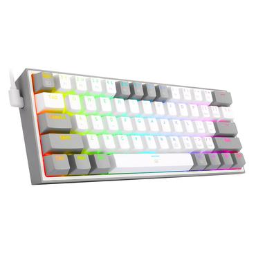 REDRAGON K617-RGB Fizz RGB White/Grey tastatur USB Grå, Hvid