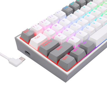 REDRAGON K617-RGB Fizz RGB White/Grey tastatur USB Grå, Hvid
