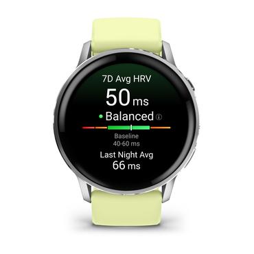 Garmin Venu 010-03014-02 Smartwatch og sportsur 3,56 cm (1.4") AMOLED 45 mm Digital 454 x 454 pixel Berøringsskærm Sølv Wi-Fi GPS (satellit)
