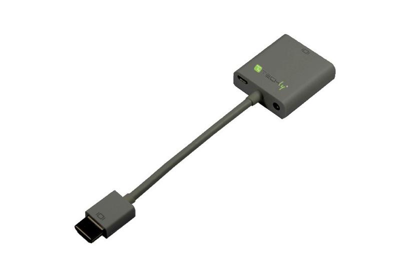 Techly IDATA-HDMI-VGA2AU videokabel adapter 0,15 m VGA+3.5mm+Micro USB Sort