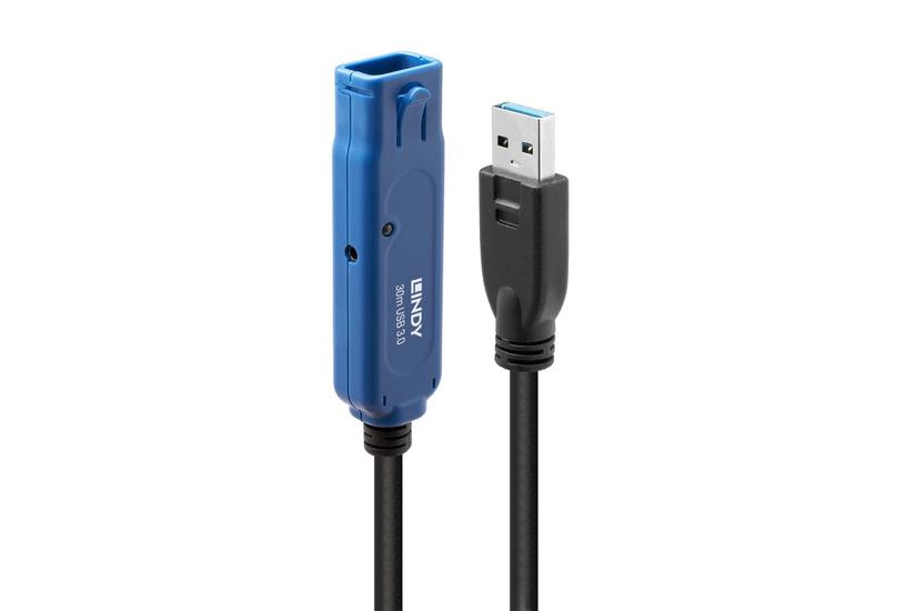 Lindy 43362 USB-kabel USB 3.2 Gen 1 (3.1 Gen 1) 30 m USB A Sort, Bl&aring;