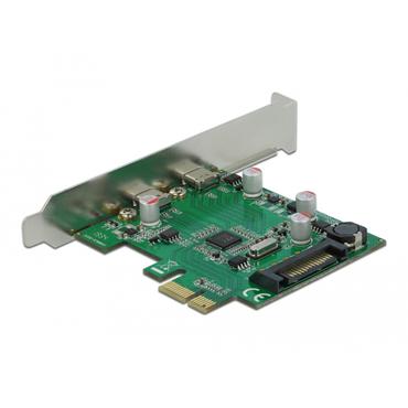 Delock PCIe x1 Card (2x USB Type-CUSB3.2 Gen1) inklusive Low-Profile Slotblech