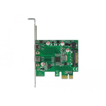 Delock PCIe x1 Card (2x USB Type-CUSB3.2 Gen1) inklusive Low-Profile Slotblech
