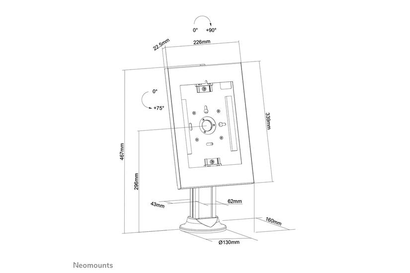 Neomounts DS15-640WH1 stativ - for tablet - hvid