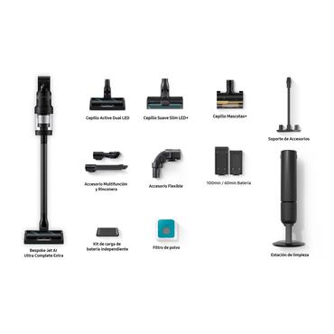 Samsung VS90F40DEK 2-i-1 stangst&oslash;vsuger Batteri Dry HEPA Posel&oslash;s 0,5 L 1300 W Sort