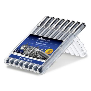 STAEDTLER pigment liner 308 - fineliner - svart (paket om 8)