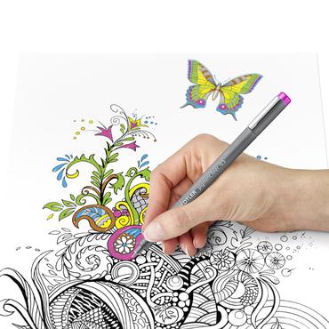 STAEDTLER pigment liner 308 - fineliner - svart (paket om 8)