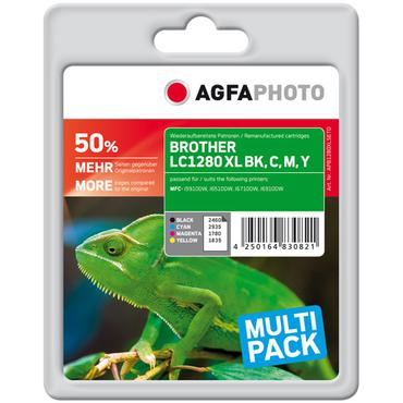 AgfaPhoto Multi pack - 4-pack - svart, gul, cyan, magenta - kompatibel - bläckpatron (alternativ för: Brother LC1280XLVALBPDR)