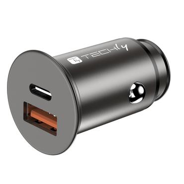 Techly Autoladeger&Atilde;&curren;t 5V 2p USB A USBC 38W