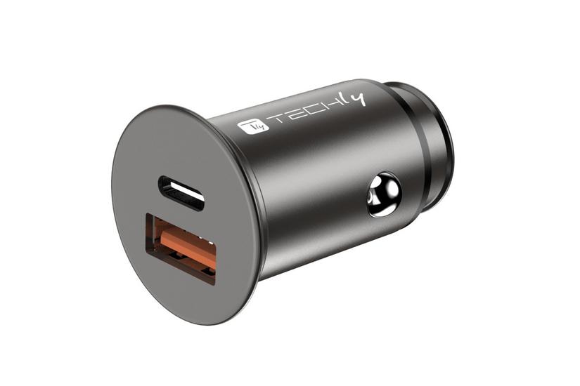 Techly Autoladeger&Atilde;&curren;t 5V 2p USB A USBC 38W