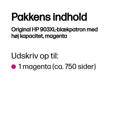 HP Original 903XL-blækpatron med høj kapacitet, magenta