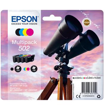 Epson 502 Multipack - 4-pack - svart, gul, cyan, magenta - original - bl&auml;ckpatron
