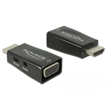 Delock Adapter HDMI-A hane > VGA hona med Audio - video transformator - sortering