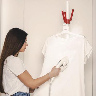 Polti GSF80R Opretst&aring;ende bekl&aelig;dningsdamper 1,2 L 2000 W R&oslash;d, Hvid