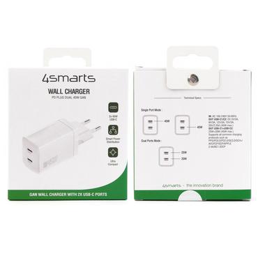 4smarts 540400 oplader til mobil enhed Universel Hvid Vekselstrøm Hurtig opladning Indendørs