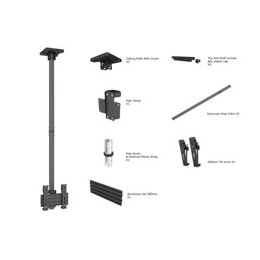 Multibrackets PRO Series M Ceiling Mount MBC1U konsol - för LCD-display - svart