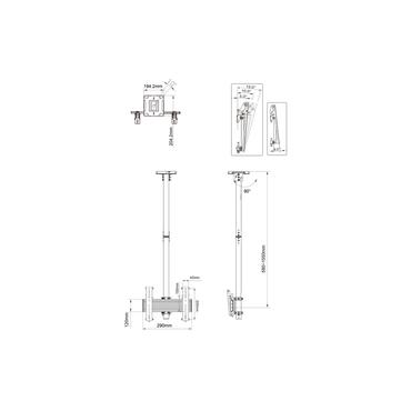 Multibrackets PRO Series M Ceiling Mount MBC1U konsol - för LCD-display - svart