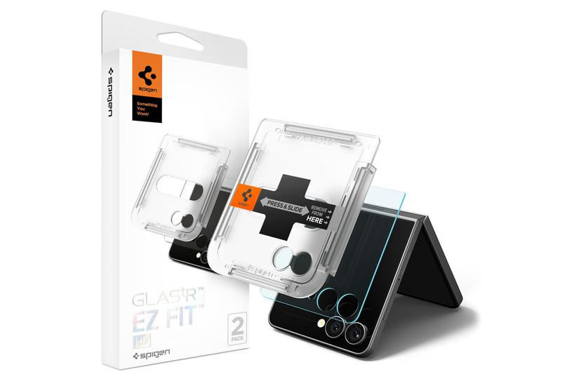 Spigen GLAS.tR EZ Fit HD Klar sk&aelig;rmbeskytter Samsung 2 stk