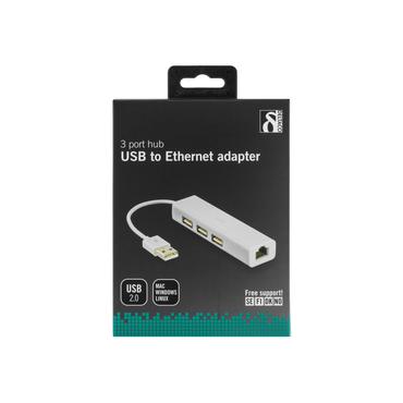 DELTACO USB 2.0 netværksadapter RJ45