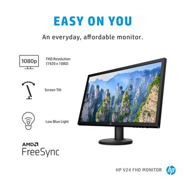 HP V24 sk&auml;rm - 24" - AMD FreeSync - TN - 5ms - Full HD 1920x1080 vid 60Hz
