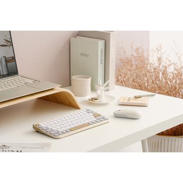 ASUS Marshmallow Keyboard KW100 tastatur Hjem Bluetooth QWERTZ Tysk Beige, Grå, Hvid