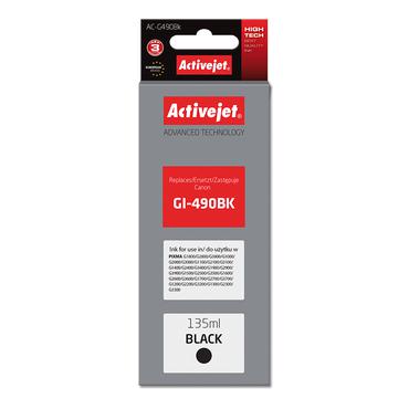 Activejet AC-G490Bk (erstatning for Canon GI-490BK; Supreme; 135 ml; sort)