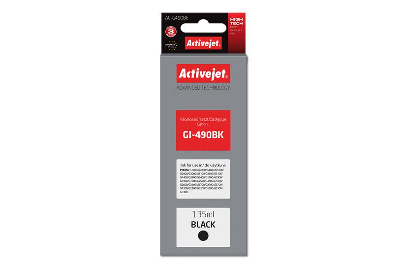 Activejet AC-G490Bk (erstatning for Canon GI-490BK; Supreme; 135 ml; sort)