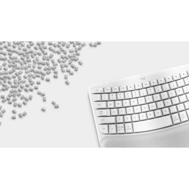 Logitech Ergo Series - tangentbord - med d&auml;mpande handflatest&ouml;d - QWERTY - offwhite Inmatningsenhet