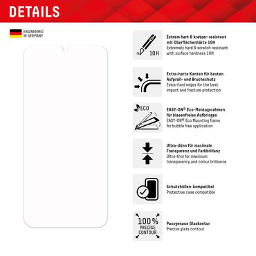 Displex Screen Protector (10H) for Samsung A15/A15 5G, Eco Mounting Frame, scratch resistant
