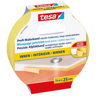 Tesa Masking Tape 25m x 25mm Preci.indoor yellow 56270