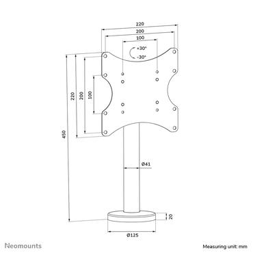 Neomounts DS42-430BL12 st&auml;ll - skruvas fast - f&ouml;r TV - svart