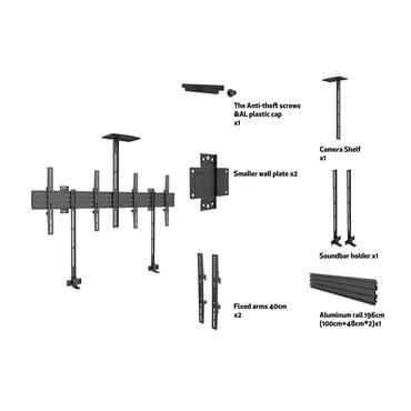 Multibrackets M Pro Series Side by Side with brackets 400x400 - konsol - för 2 LCD-bildskärmar - svart