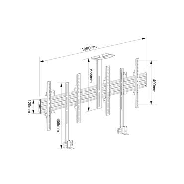 Multibrackets M Pro Series Side by Side with brackets 400x400 - konsol - för 2 LCD-bildskärmar - svart