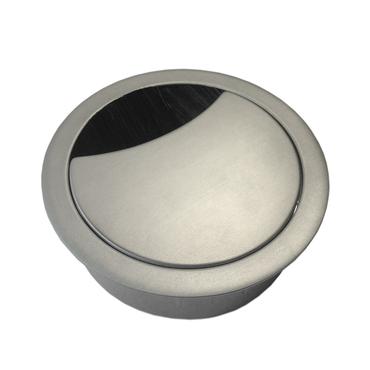 Axessline Cable Grommet - Medium, &Oslash; 60 mm, with brush, brushed steel
