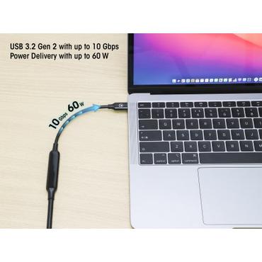Manhattan 355971 USB-kabel USB 3.2 Gen 2 (3.1 Gen 2) 5 m USB C Sort