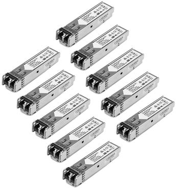 StarTech.com 10 pack HPE J4858C Compatible SFP Module, 1000BASE-SX, 1GbE Multi Mode (MMF) Fiber Optic Transceiver, 1 Gigabit Ethernet SFP, LC Connector, 550m, 850nm, DDM, HPE 1400, 1700, 1820