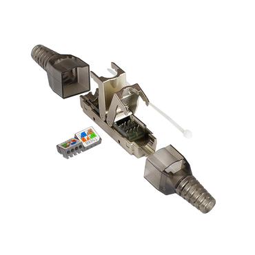 Kabelverbinder Cat. 6A, werkzeuglos / feldkonfektionierbar, LSA, STP geschirmt, Metall, Good Connect (GC-N0150)