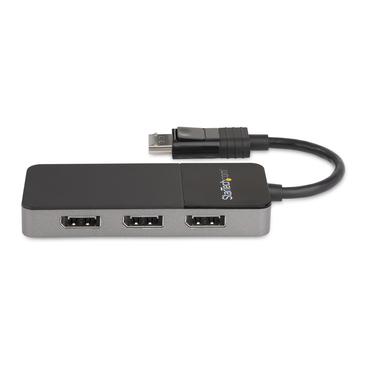 StarTech.com 3-ports multi-bildsk&auml;rmsadapter - DisplayPort 1.4 till 3x 4K DisplayPort-video-splitter - Dubbel eller tredubbel 4K - DisplayPort MST-hubb f&ouml;r flera bildsk&auml;rmar - Endast f&ouml;r datorer med Windows - video/audiosplitter - 3 portar