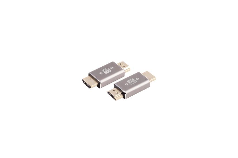 HDMI-A adapter, HDMI-A plug, 8K, metal
