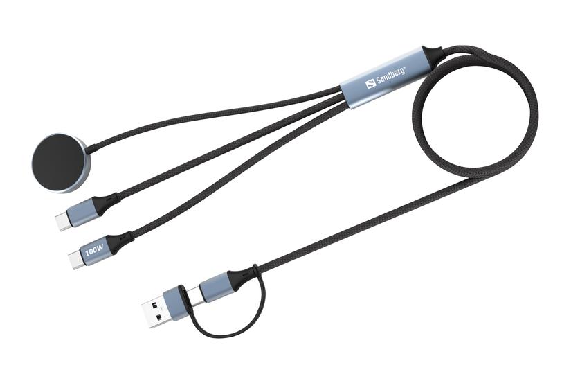 Sandberg 441-69 USB-kabel 1,2 m USB A/USB C Sort