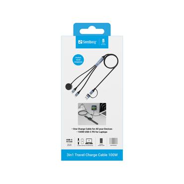 Sandberg 441-69 USB-kabel 1,2 m USB A/USB C Sort