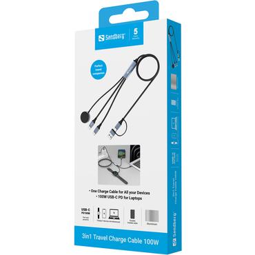 Sandberg 441-69 USB-kabel 1,2 m USB A/USB C Sort