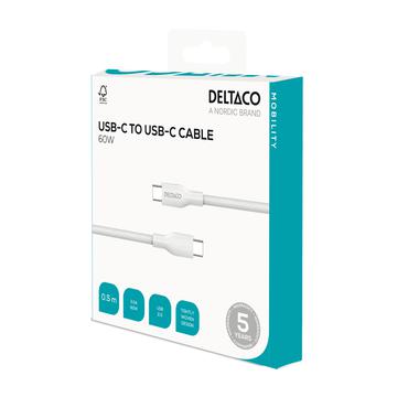 DELTACO - USB Type-C kabel - 24 pin USB-C til 24 pin USB-C - 50 cm